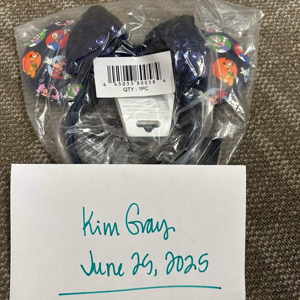 Floral Bow Headband - Navy